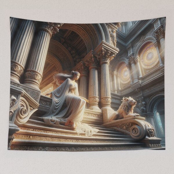 Item preview, Radiant Recline: The Ethereal Intersection of Fantasy and Elegance in a Luminous Digital Realm designed and sold by oanaunciuleanu.