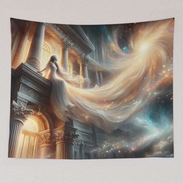 Item preview, Radiant Recline: The Ethereal Intersection of Fantasy and Elegance in a Luminous Digital Realm designed and sold by oanaunciuleanu.