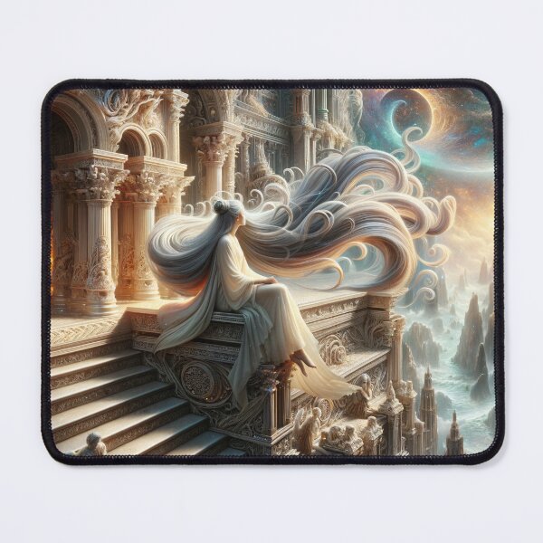 Item preview, Radiant Recline: The Ethereal Intersection of Fantasy and Elegance in a Luminous Digital Realm designed and sold by oanaunciuleanu.