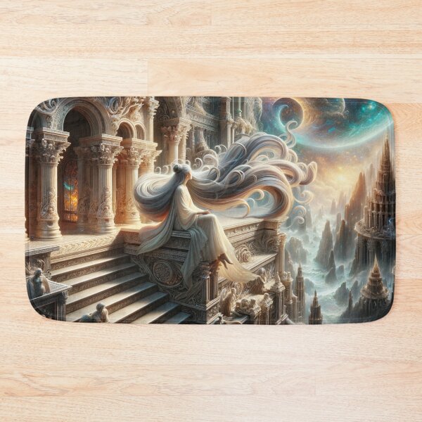 Item preview, Radiant Recline: The Ethereal Intersection of Fantasy and Elegance in a Luminous Digital Realm designed and sold by oanaunciuleanu.