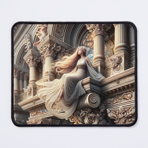 Item preview, Radiant Recline: The Ethereal Intersection of Fantasy and Elegance in a Luminous Digital Realm designed and sold by oanaunciuleanu.