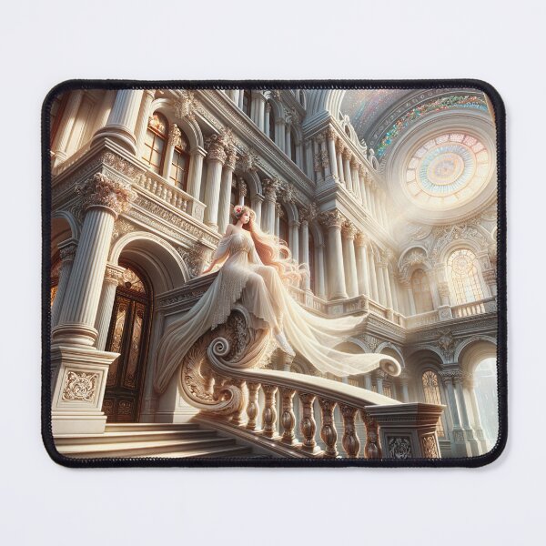Item preview, Radiant Recline: The Ethereal Intersection of Fantasy and Elegance in a Luminous Digital Realm designed and sold by oanaunciuleanu.