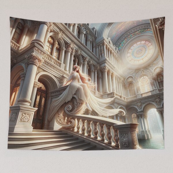 Item preview, Radiant Recline: The Ethereal Intersection of Fantasy and Elegance in a Luminous Digital Realm designed and sold by oanaunciuleanu.