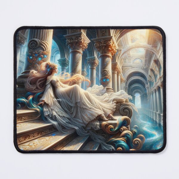 Item preview, Radiant Recline: The Ethereal Intersection of Fantasy and Elegance in a Luminous Digital Realm designed and sold by oanaunciuleanu.