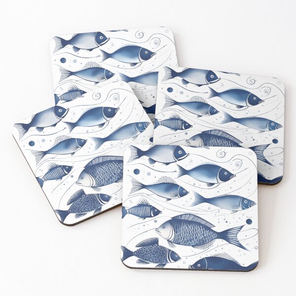 Item preview, Shoal of blue fish designed and sold by Berniaczek.