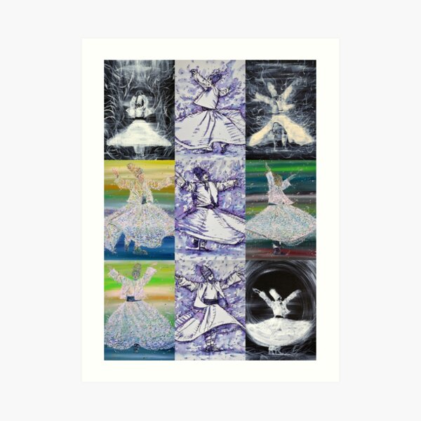 NINE DANCING SUFIS Art Print