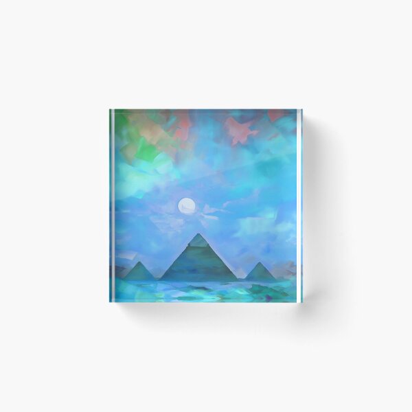 Item preview, The Pyramids of Giza, Egypt, Azure, AI Generated Art - One of the Seven Wonders of the Ancient World designed and sold by studioSharonKay.