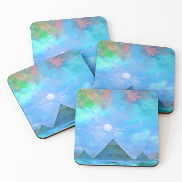 Item preview, The Pyramids of Giza, Egypt, Azure, AI Generated Art - One of the Seven Wonders of the Ancient World designed and sold by studioSharonKay.