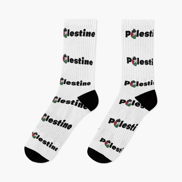 Item preview, Palestine Arabic Calligraphy with Palestinian Flag فلسطين designed and sold by ZamZamDesign.
