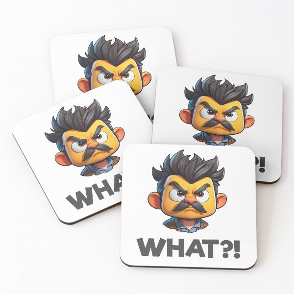 Item preview, What?! - Funny Cartoon Face T-Shirt Design designed and sold by PixelFixArt.