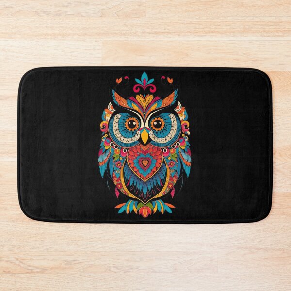 Item preview, Owl Zentangle Inspired Black Background designed and sold by Retro Salt.