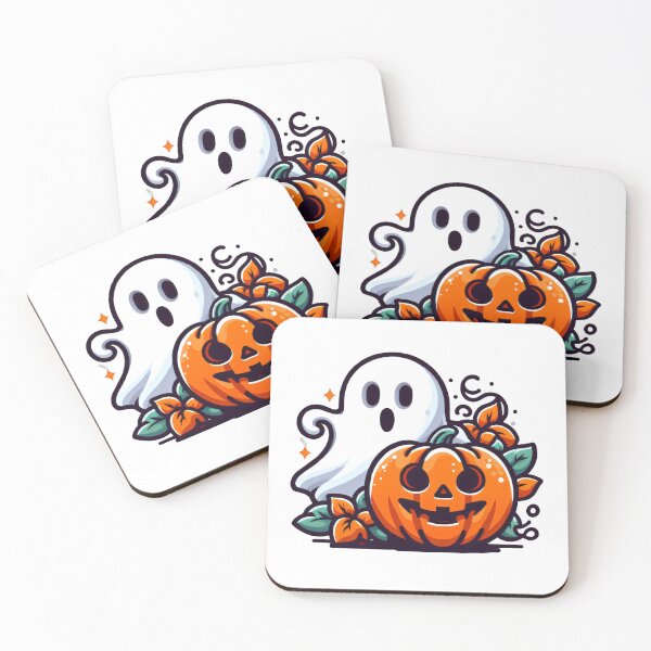 Item preview, Halloween ghost and pumpkin designed and sold by Minimug.