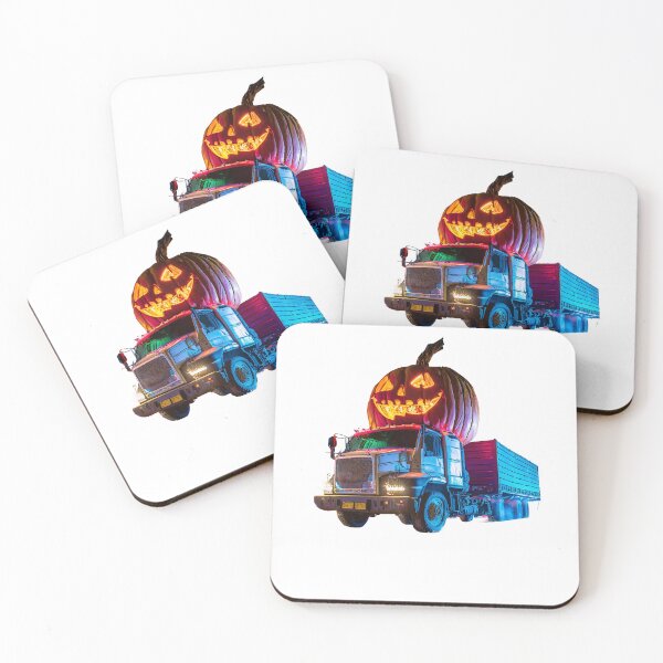 Item preview, Halloween pumpkin is riding on the roof of the truck and having fun designed and sold by CoolVisionStd.