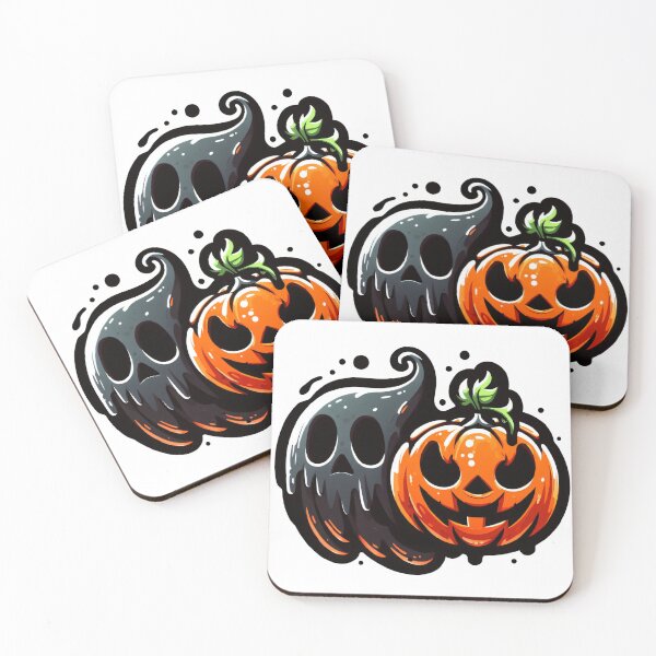 Item preview, Halloween ghost and pumpkin designed and sold by Minimug.
