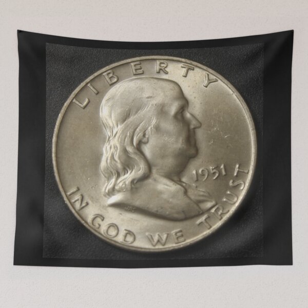 Item preview, 1951 Franklin Half Dollar designed and sold by coinsxcrochet.