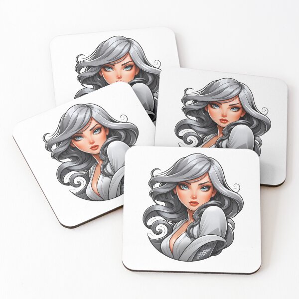 Item preview, Black and White Hair Circle Cartoon designed and sold by PixelFixArt.
