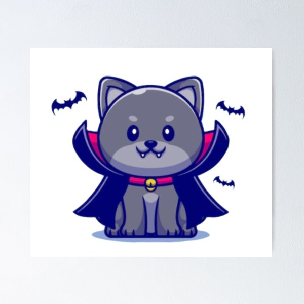 Item preview, Halloween vampire cat designed and sold by Nelliii-.