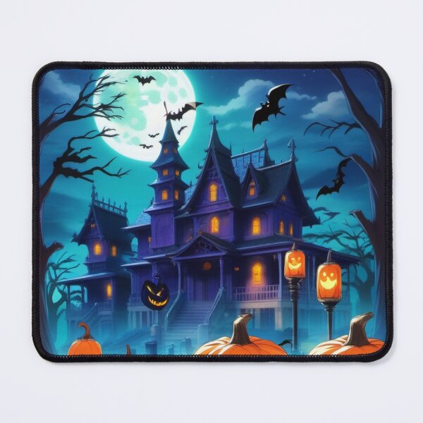Item preview, Halloween spooky mansion in the moonlight designed and sold by JaroDesign2023.