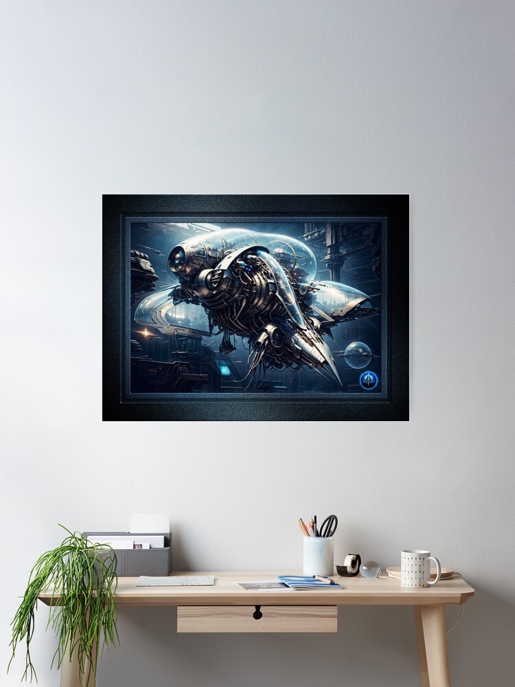The Raspian Dynamorph Drone Sci-Fi Fantasy AI Concept Art by Xzendor7 Room Decor Poster Print
