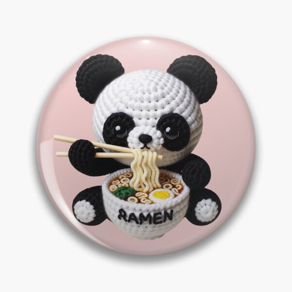 Item preview, Panda Eating Ramen - Amigurumi Style designed and sold by PixSellerShop.