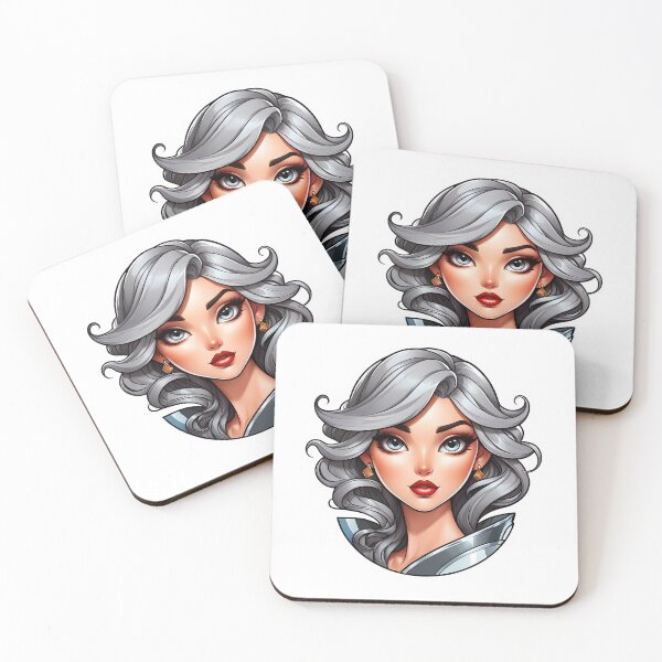 Item preview, Silver Haired Girl in Blue Armor Cartoon designed and sold by PixelFixArt.