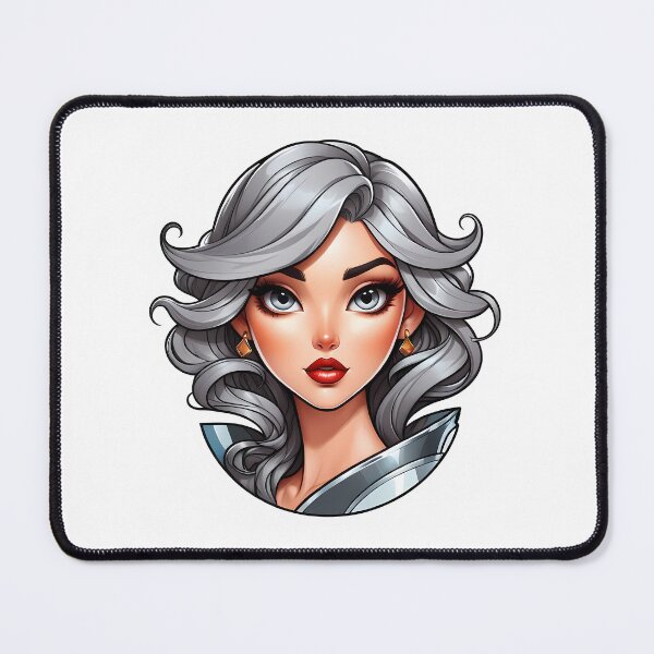 Item preview, Silver Haired Girl in Blue Armor Cartoon designed and sold by PixelFixArt.