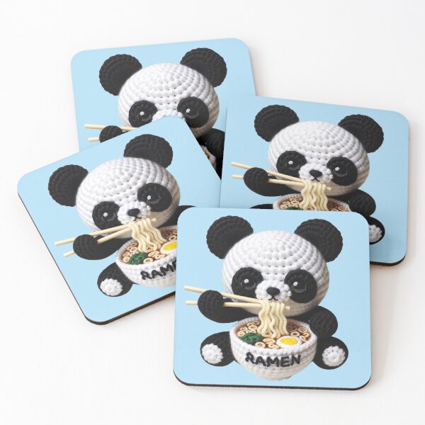Item preview, Panda Eating Ramen - Amigurumi Style designed and sold by PixSellerShop.