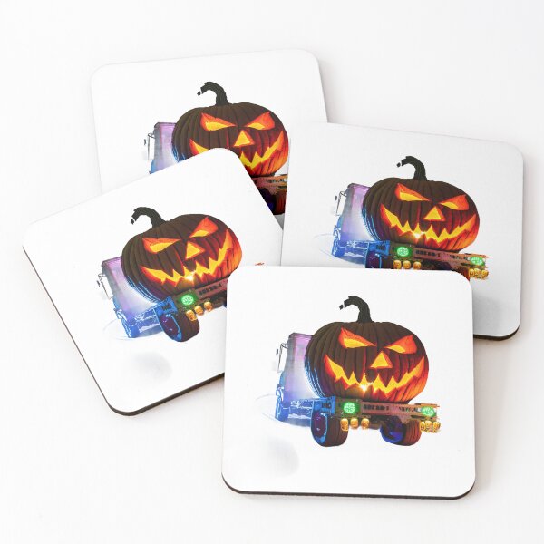 Item preview, Halloween pumpkin is riding on the back of the truck and having fun designed and sold by CoolVisionStd.