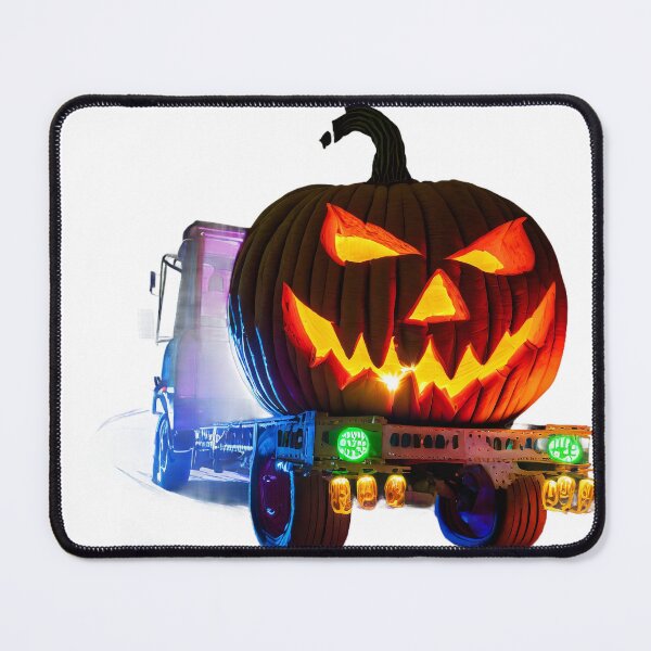 Item preview, Halloween pumpkin is riding on the back of the truck and having fun designed and sold by CoolVisionStd.