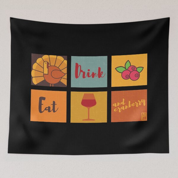 Item preview, Eat, Drink, and Cranberry - happy thanksgiving day - vintage style designed and sold by ArtProjectShop.