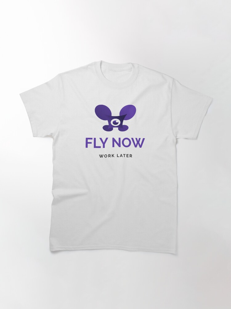 Thumbnail 3 of 7, Classic T-Shirt, Drone: Fly Now, Work Later designed and sold by Teesamust.