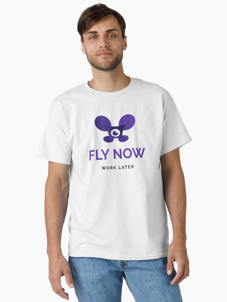 Thumbnail 2 of 7, Classic T-Shirt, Drone: Fly Now, Work Later designed and sold by Teesamust.