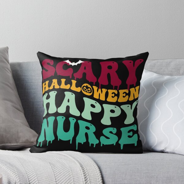 Item preview, Funny Vintage Groovy Scary Halloween Happy Nurse Quote designed and sold by aymanehammi.