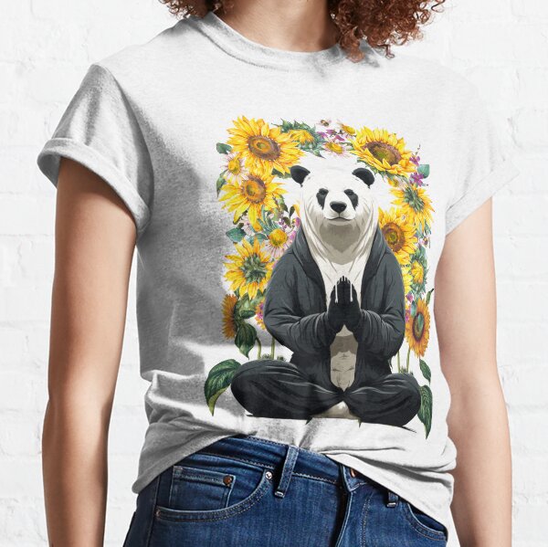 Yoga Panda, Cute Kawaii Bear Stretching Panda Posturescartoon Panda Doing  Yoga Tie-Dye T-Shirt