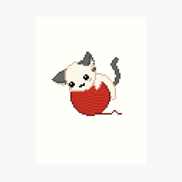Item preview, lindo gato pixel art designed and sold by BashPIXIE.
