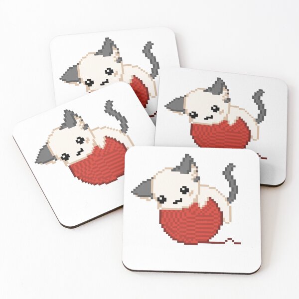 Item preview, cute cat pixel art designed and sold by BashPIXIE.