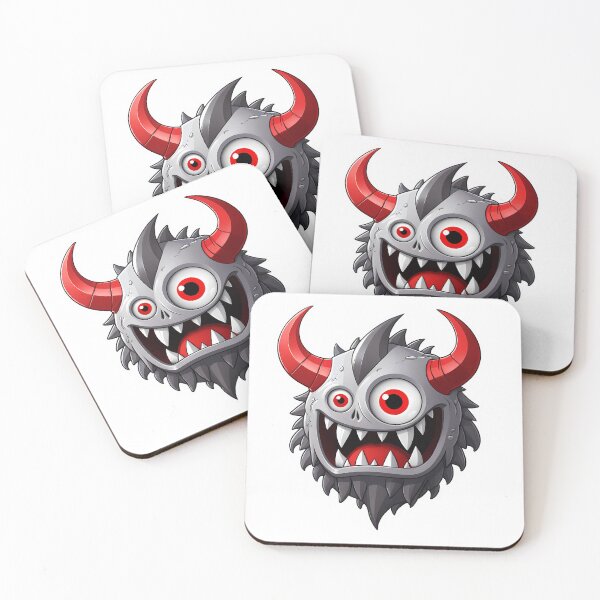 Item preview, Red Horned Monster Skull Cartoon designed and sold by PixelFixArt.