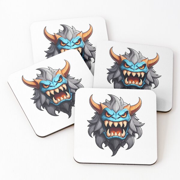 Item preview, Blue and Orange Monster Cartoon Head designed and sold by PixelFixArt.