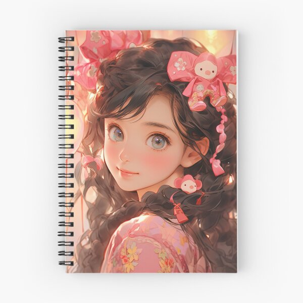 Item preview, Adorable Pink Braids and Ribbons Anime Girl designed and sold by bubblegoth.