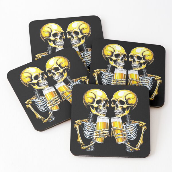 Item preview, Skeletons drinking beer, clinking glasses designed and sold by All Year Round.