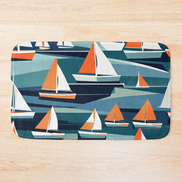 Item preview, Abstract Seascape Sailboats designed and sold by KoliBabb.