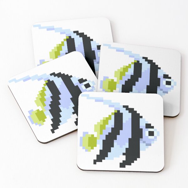 Item preview, moorish idol fish pixel art designed and sold by BashPIXIE.