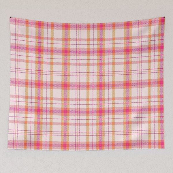 Item preview, Boho plaid on cream orange and pink designed and sold by Ilze Lucero.