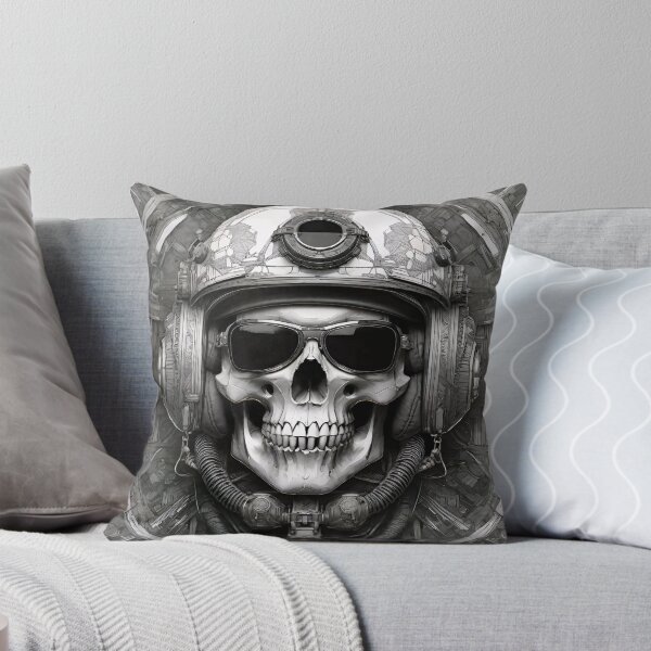 Item preview, Fighter pilot Skull designed and sold by Psy-Dye-AI.
