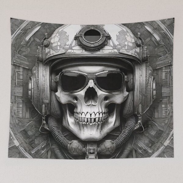 Item preview, Fighter pilot Skull designed and sold by Psy-Dye-AI.