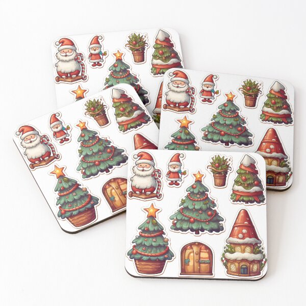 Item preview, Christmas Santa Town Dwarf House Pine Tree Cute Xmas Sticker  designed and sold by tjnextgen99.