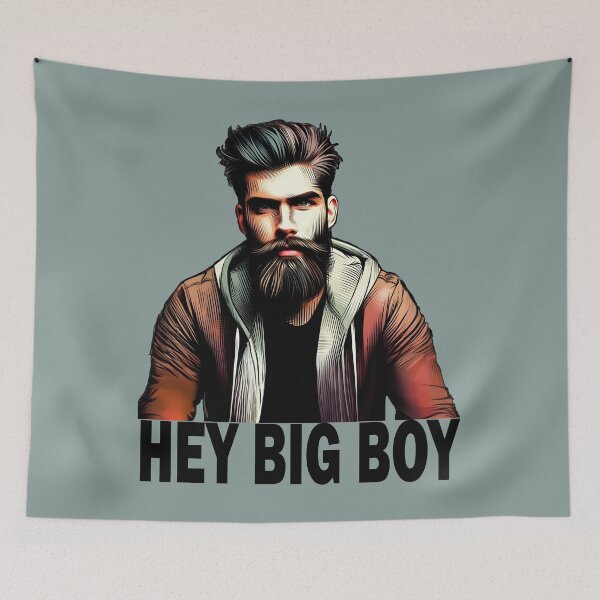 Item preview, "Hey Big Boy" Bearded Guy designed and sold by LthrDaddyBear.