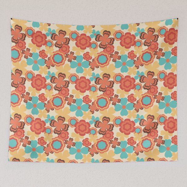 Item preview, Colorful Groovy Retro Floral Pattern designed and sold by yoshra.