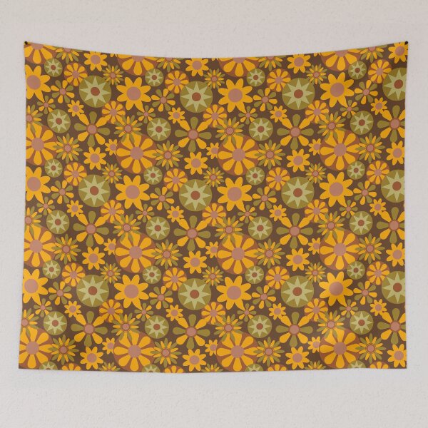 Item preview, Colorful Groovy Retro Floral Pattern designed and sold by yoshra.