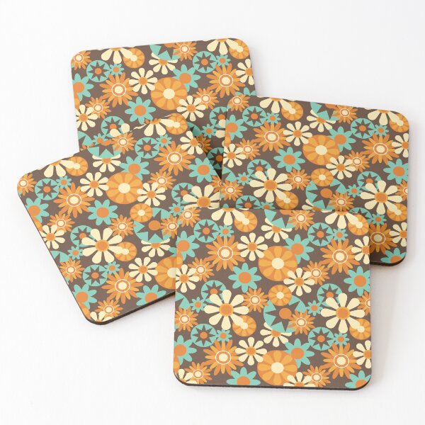 Item preview, Colorful Groovy Retro Floral Pattern designed and sold by yoshra.